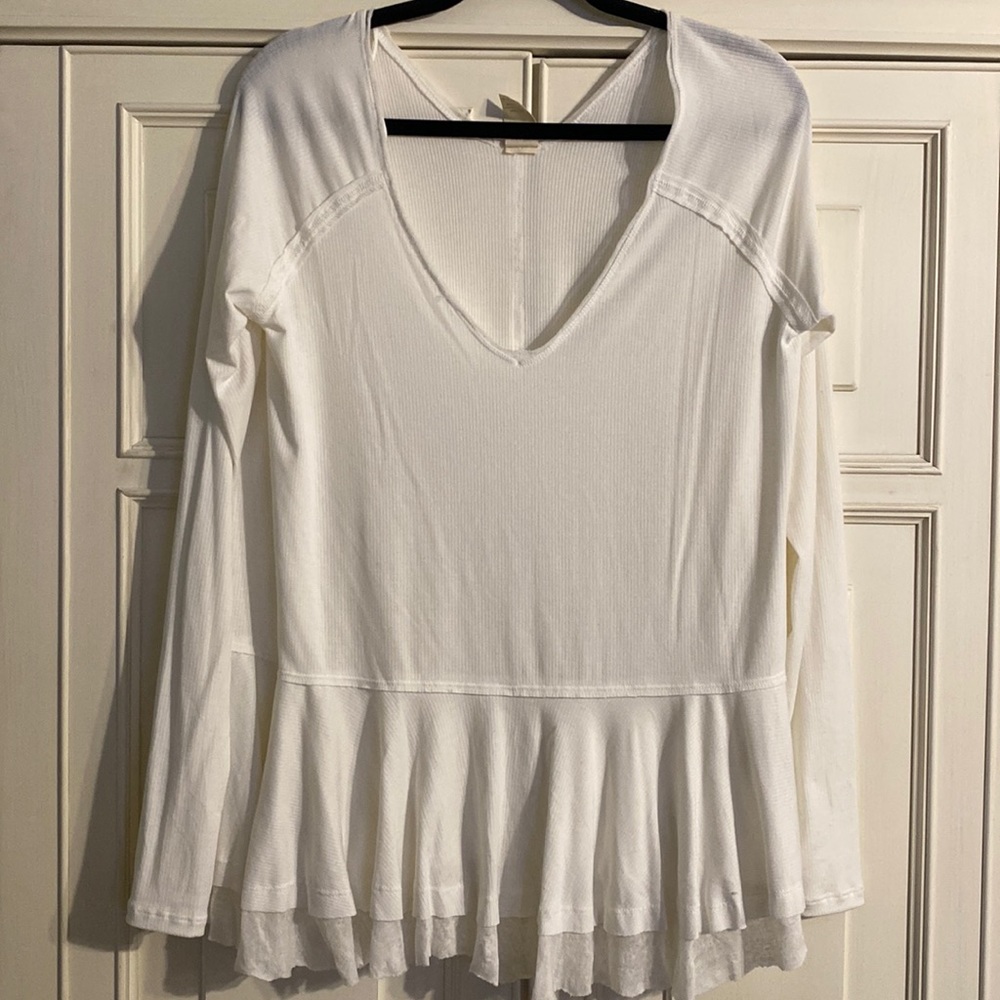 Free People We the Free Peplum V neck Top
